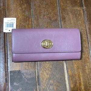 Coach smooth leather turnlock slim envelope wallet